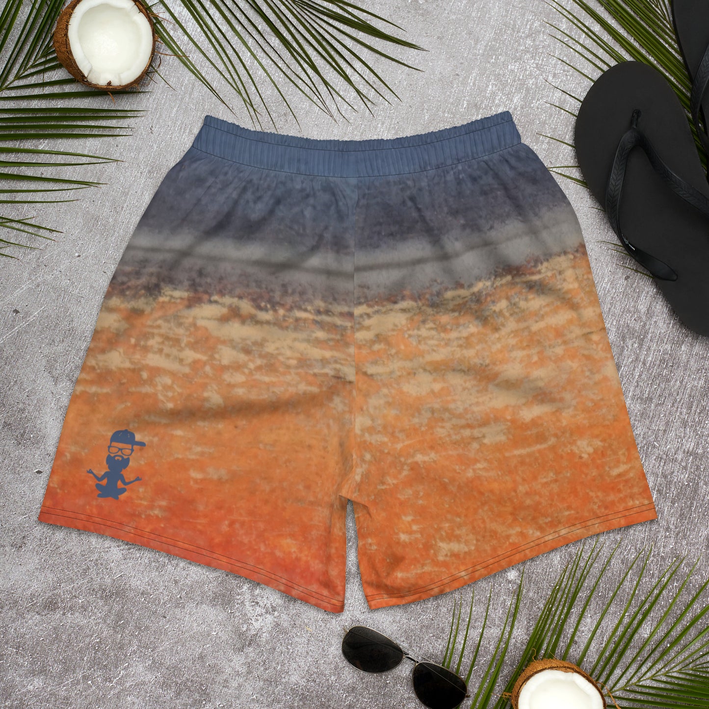 Yoga with Brett Red Sky ~ Men's Recycled Athletic Shorts