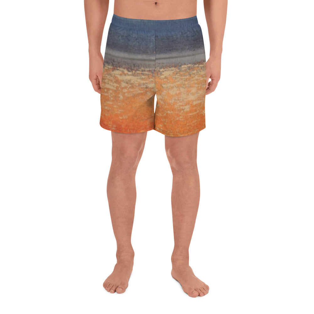 Yoga with Brett Red Sky ~ Men's Recycled Athletic Shorts