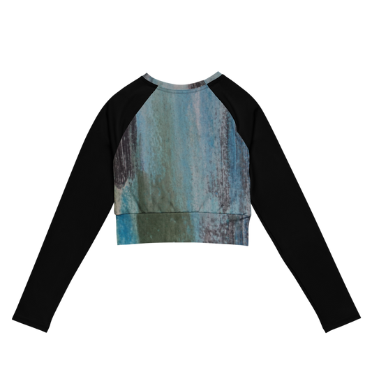 Calm Dreams ~ Long Sleeve Crop Top  w/black sleeves ~ Size M ~ Off the Rack