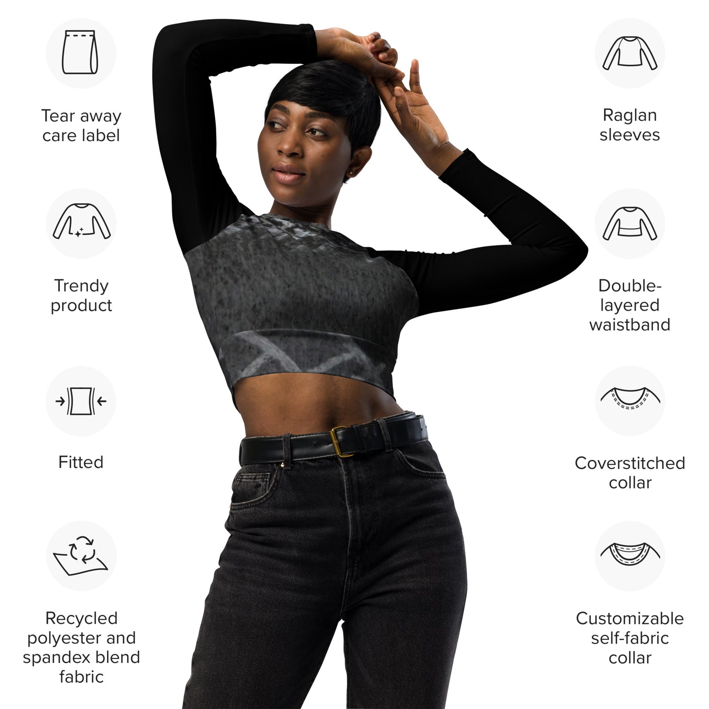 Feel Supported ~ Recycled long-sleeve crop top