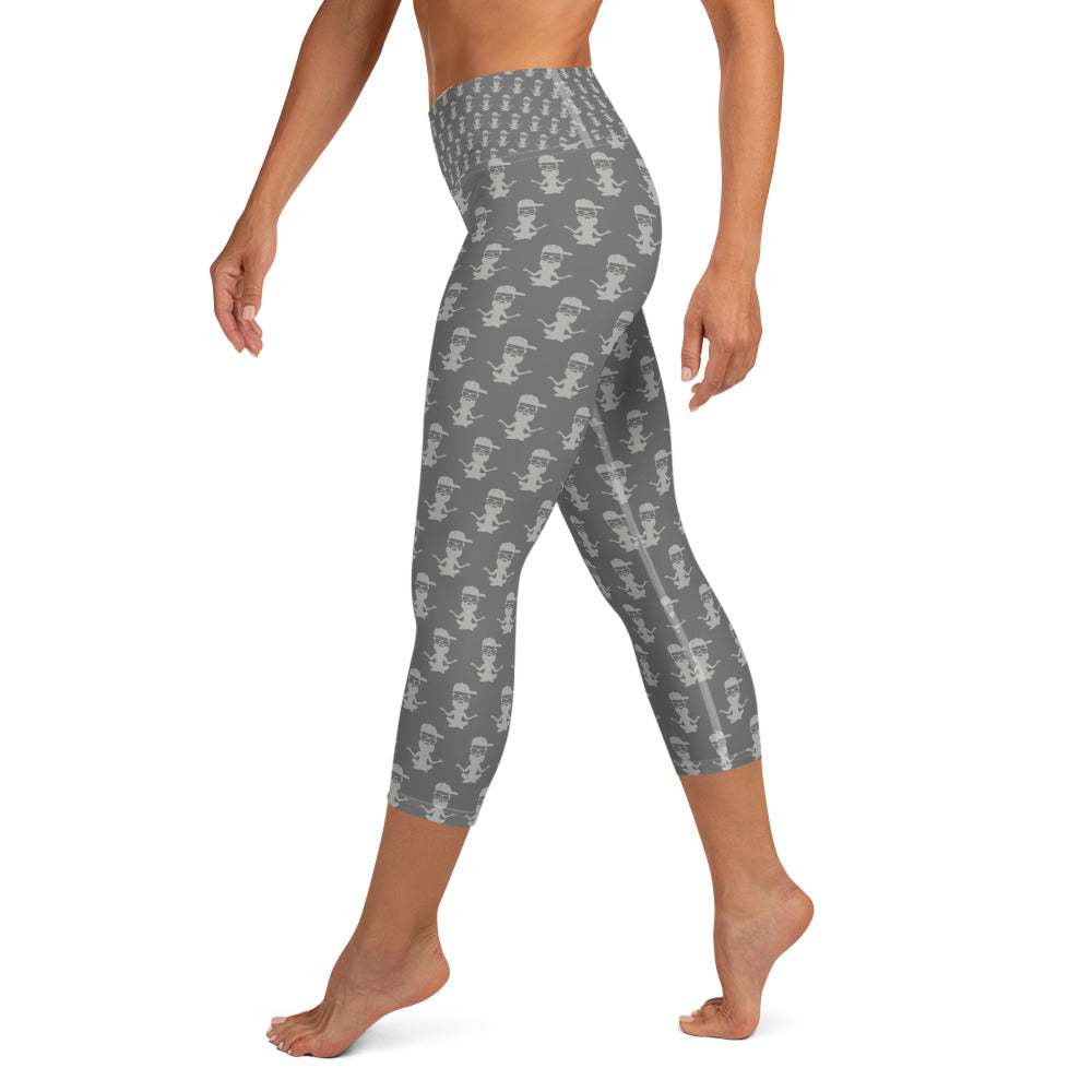 Yoga with Brett ~ grey on grey ~ Yoga Capri Leggings