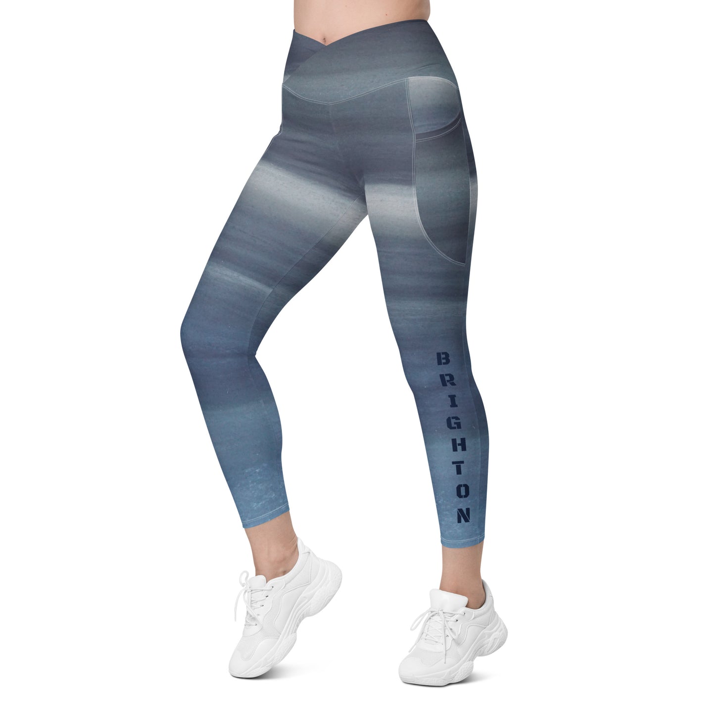 Push the Limit Brighton ~ Crossover Waist Leggings with Pockets