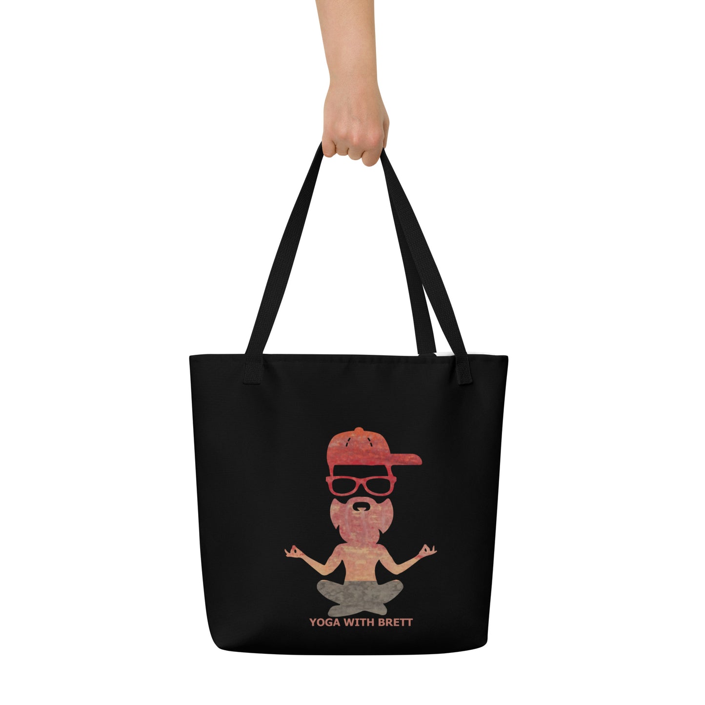 Yoga with Brett, Feel the Good ~ All-Over Print Large Tote Bag