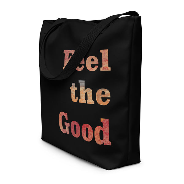 Yoga with Brett, Feel the Good ~ All-Over Print Large Tote Bag