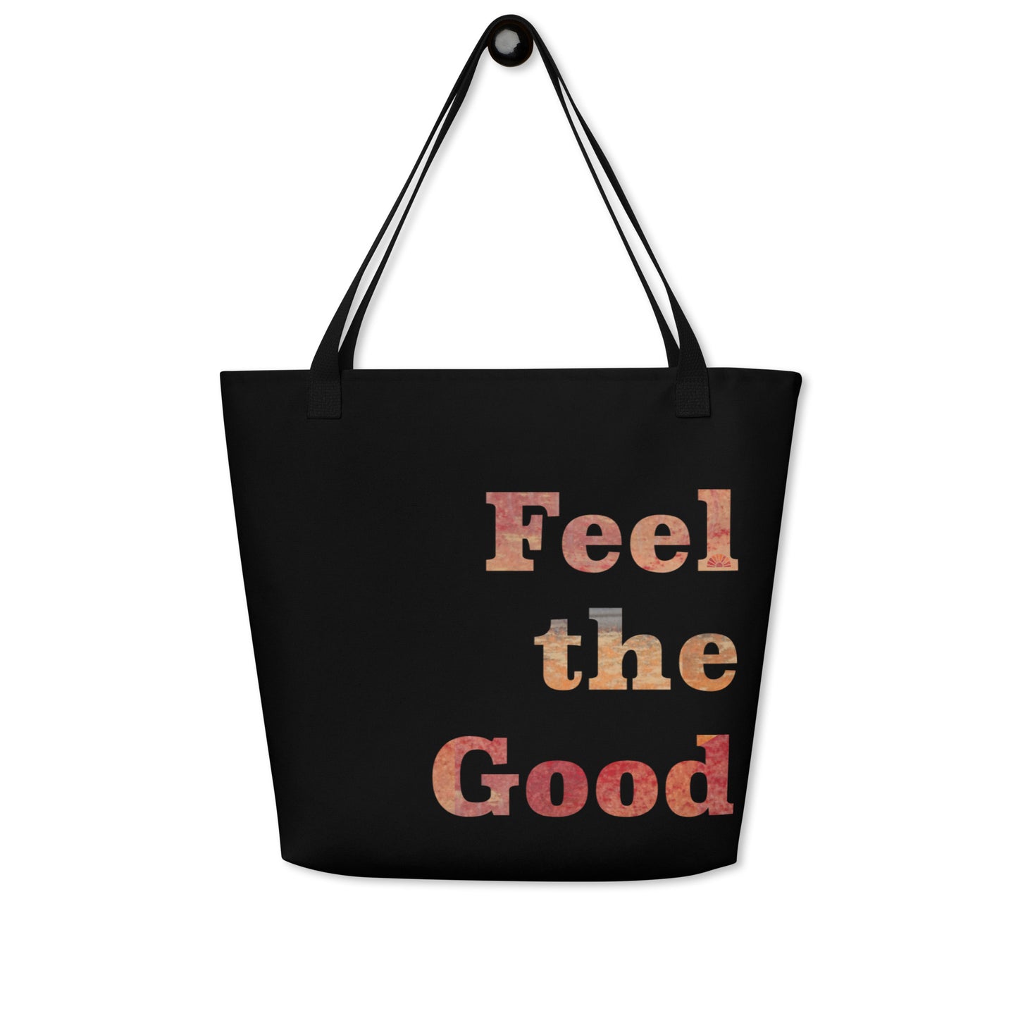 Yoga with Brett, Feel the Good ~ All-Over Print Large Tote Bag