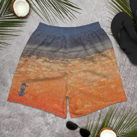 Yoga with Brett Red Sky ~ Men's Recycled Athletic Shorts