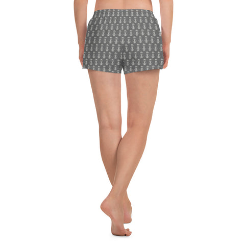 Yoga with Brett ~ grey on grey ~ Women’s Recycled Athletic Shorts