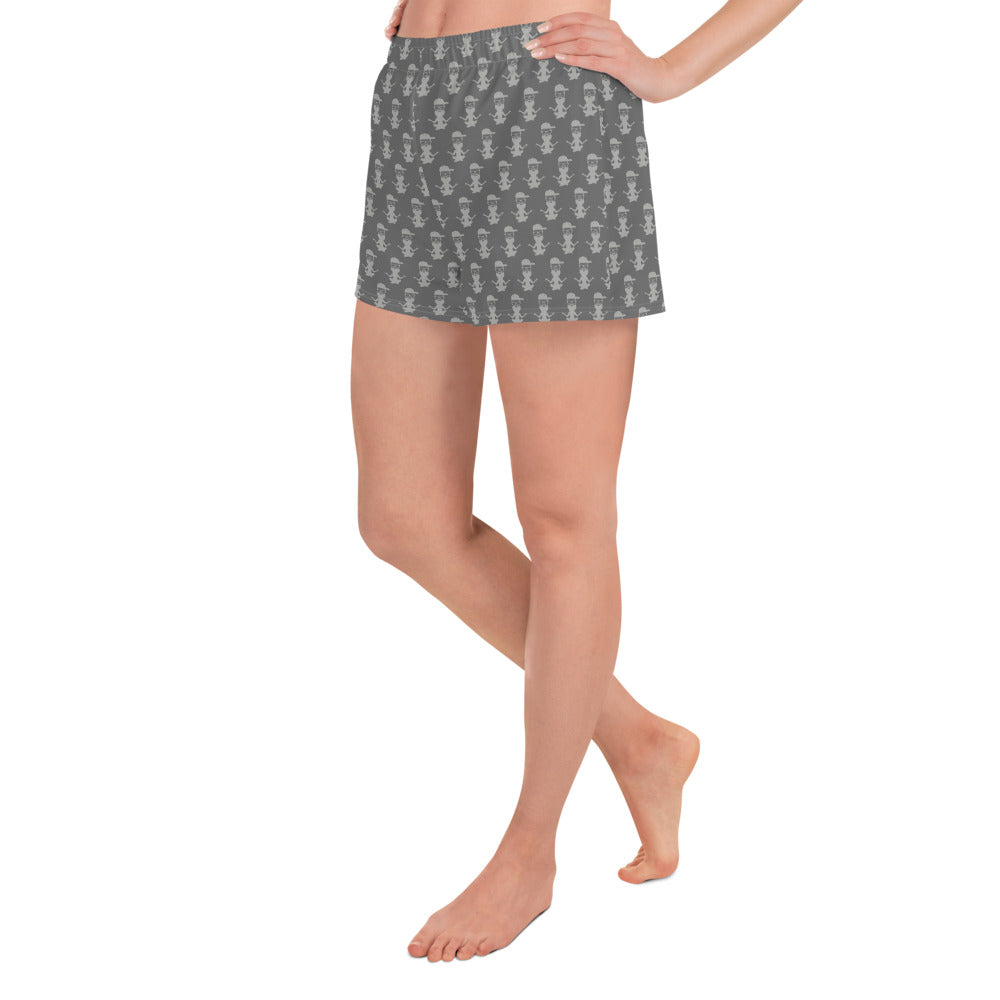 Yoga with Brett ~ grey on grey ~ Women’s Recycled Athletic Shorts