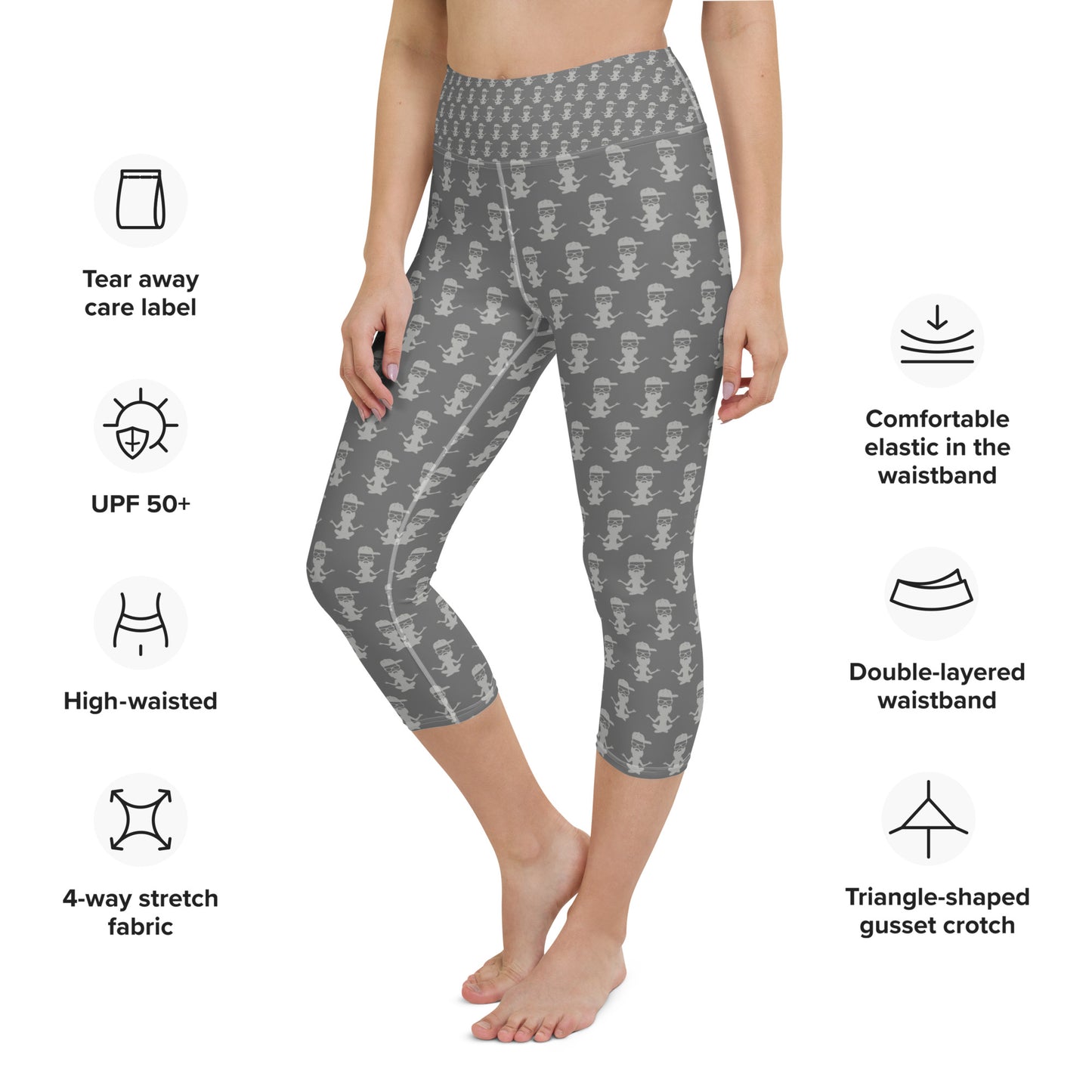 Yoga with Brett ~ grey on grey ~ Yoga Capri Leggings