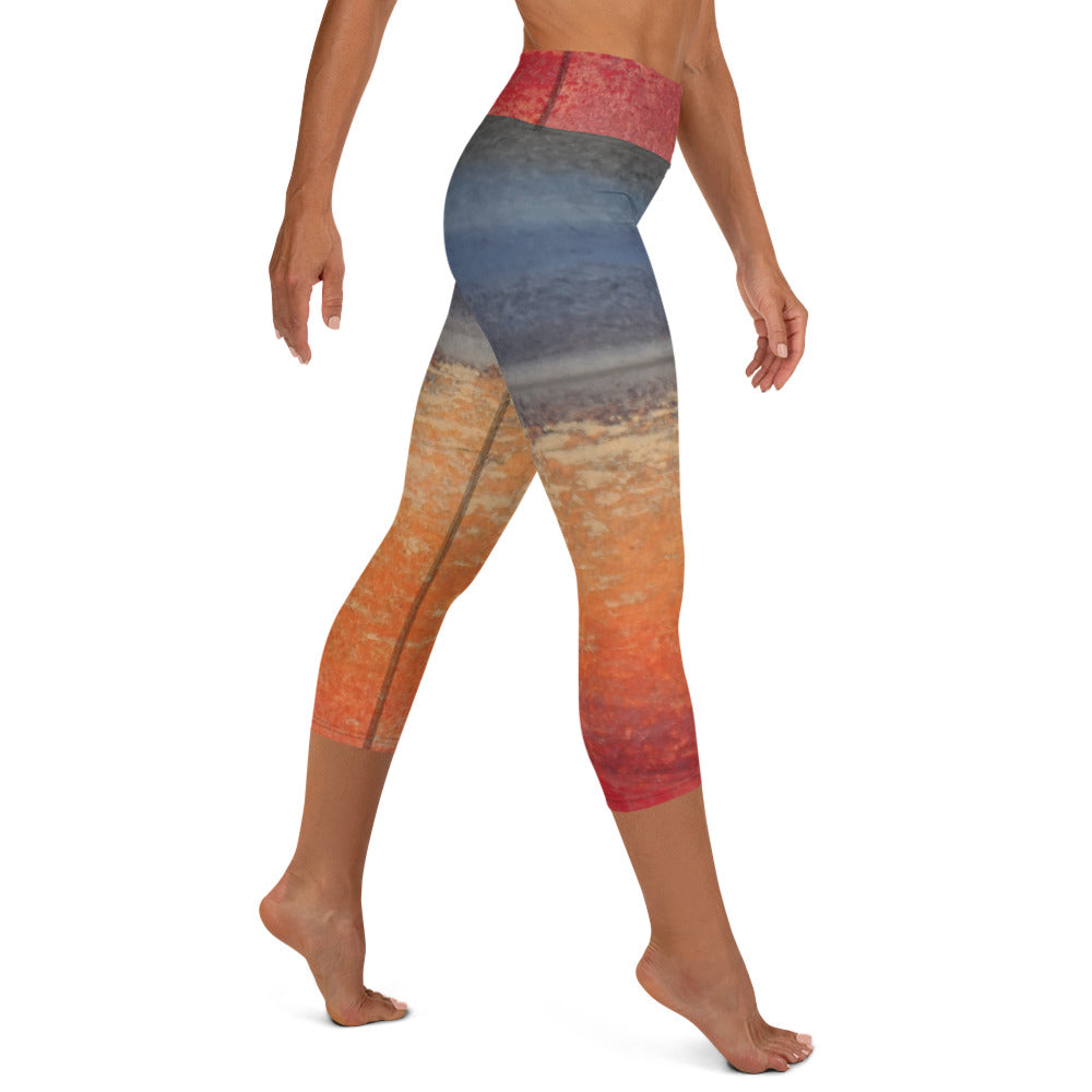 Red Sky Capri Yoga Leggings ~ Size L ~ Off the Rack